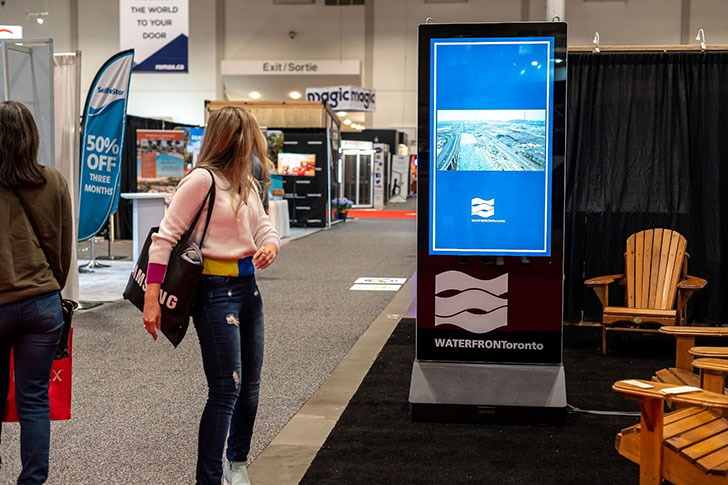 Portable digital billboard in at the Home Show trade show