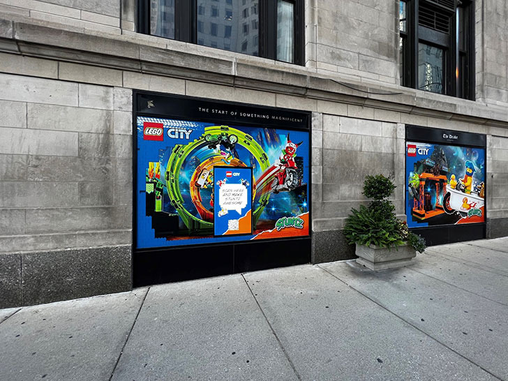 Pop up digital billboards display an immersive gamification experience in support of LEGO