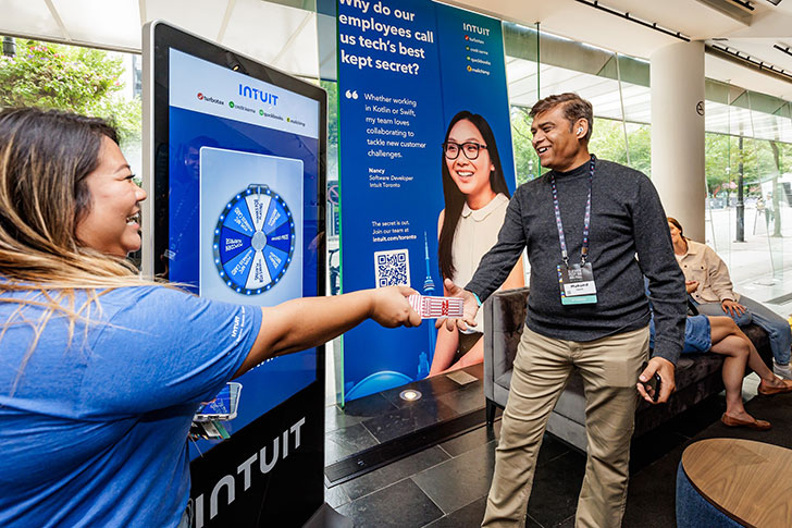 Experiential marketing event for Intuit featuring portable digital billboards